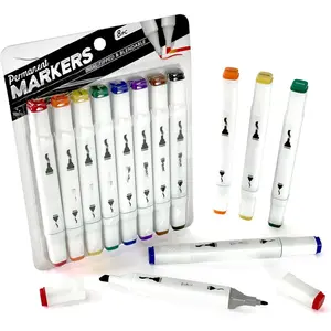 Artists  Markers Set, Blendable  Tip Markers Permanent Marker Set for Adult Coloring, Drawing, 8-Count
