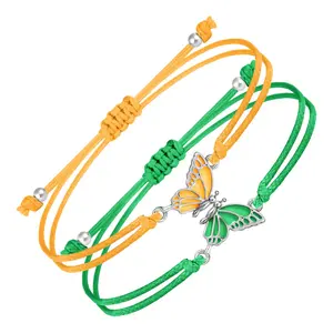 Y2K Butterfly Friendship Bracelets – Colorful Enamel Butterfly Beaded Bracelet for Teen Girls