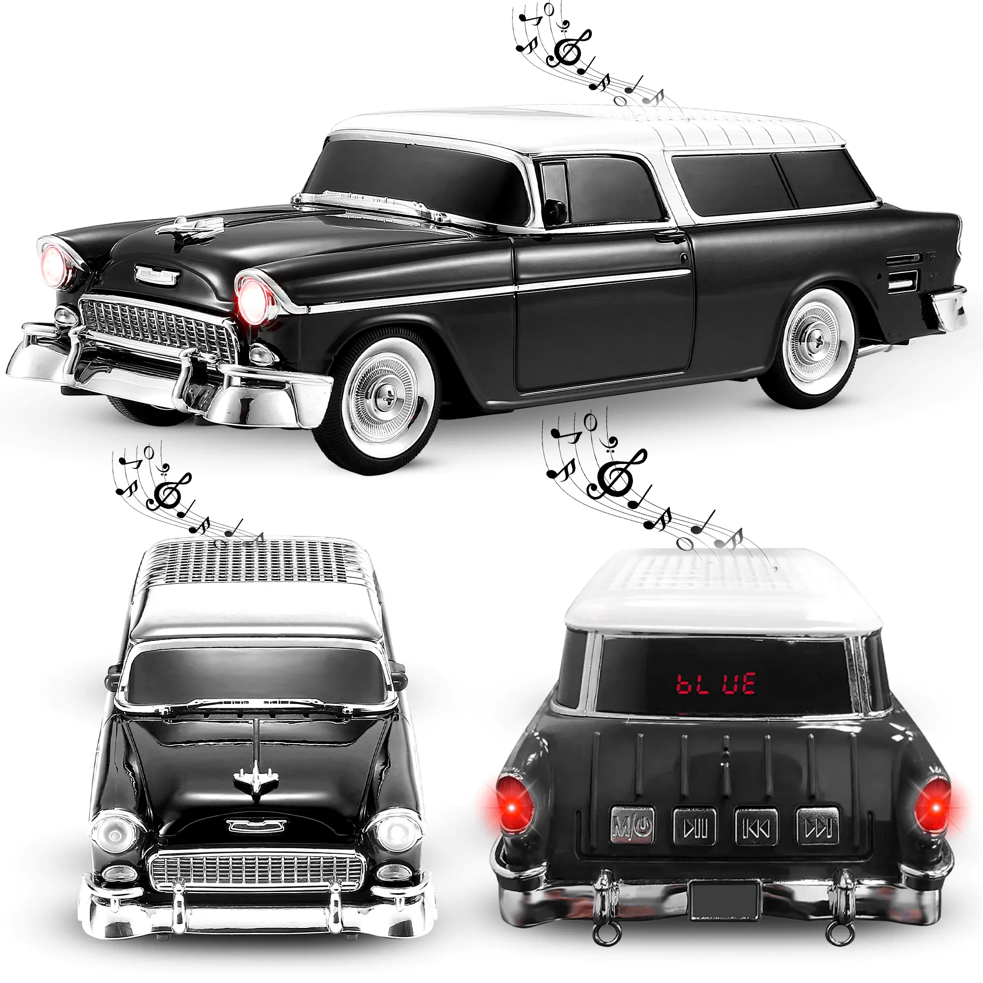 Fuzix WS-1955 Car Bluetooth Portable Speaker with LED AUX USB FM Rechargeable