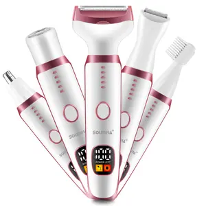 5 in 1 Women's Hair Removal, Rechargeable Electric Shaver for Arms, Legs, Underarms & Body, Portable Bikini Trimmer Women's Body Hair Trimmer, Cordless Trimmer, Intimate Pubic Trimmer