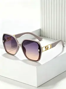 Neutral Simple Gradient Color Lens Modern Sunglasses, Fashion Casual Ultra Large Frame Sunglasses, High-Quality Outdoor Accessories