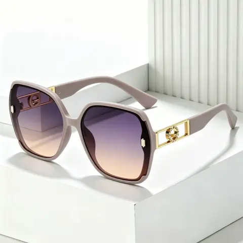 Neutral Simple Gradient Color Lens Modern Sunglasses, Fashion Casual Ultra Large Frame Sunglasses, Stylish Sunglasses, Fashionable Sunglasses, High-Quality Outdoor Accessories, Gradient Polarized Sunglasses, Oversized Trendy Sunglasses
