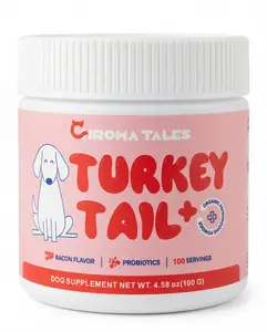 Turkey Tail Mushroom for Dogs – Turkey Tail for Dogs Mushroom Supplement with Immune Support for Lipoma, Lumps & Bumps – Premium Pet Vitamins and Supplements Made with a US formula, 100 Servings