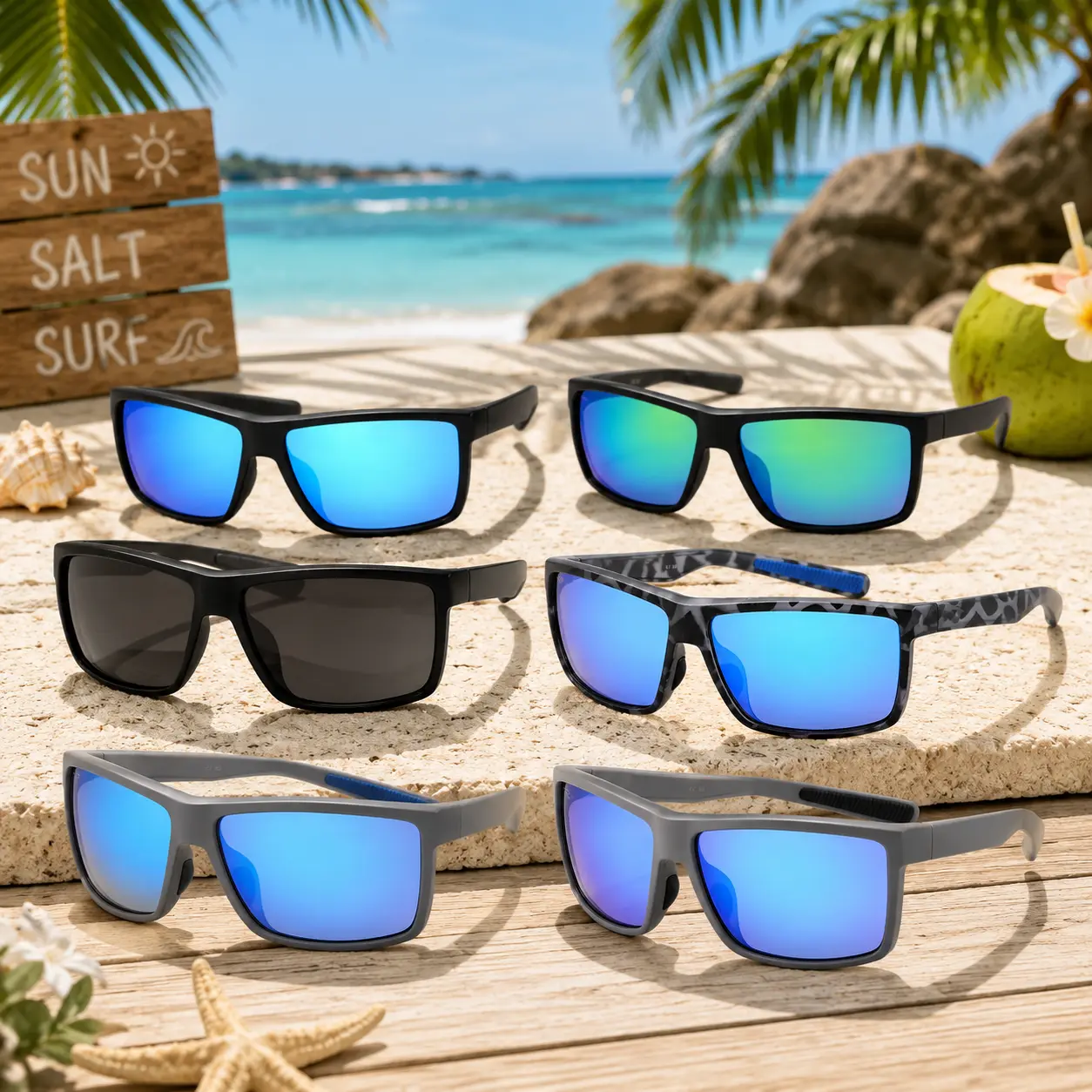 (FULL BOX) Rinconcito Polarized Sports Sunglasses - Lightweight UV Protection Eyewear for Men, Ideal for Cycling & Fishing
