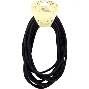 MAGIC COLLECTION - X-Large Elastic Ponytail Holder 12PCs BLACK #HEP518BLA