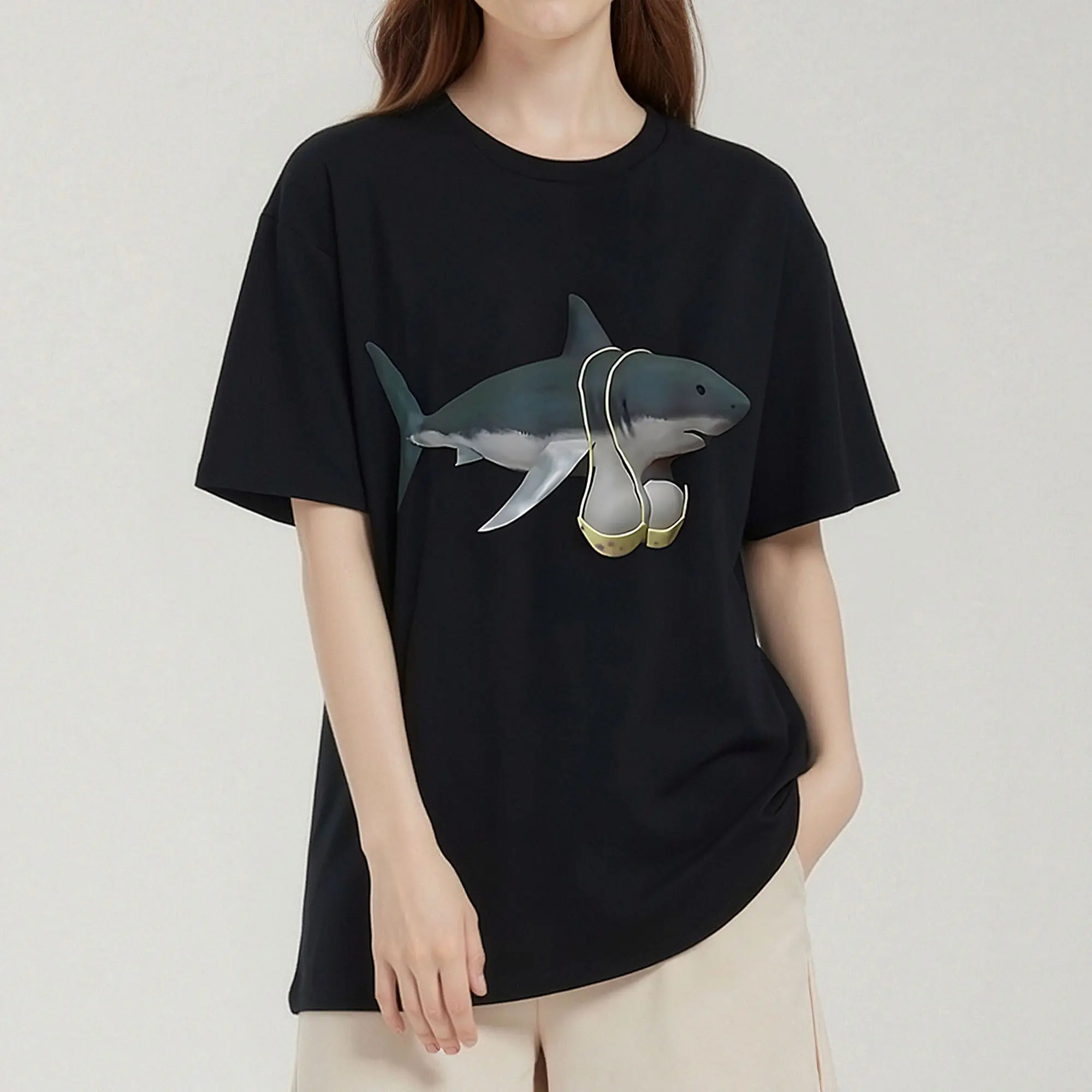 funny shark meme brainrot gen z T-Shirt funny shark meme brainrot gen z T-Shirt
