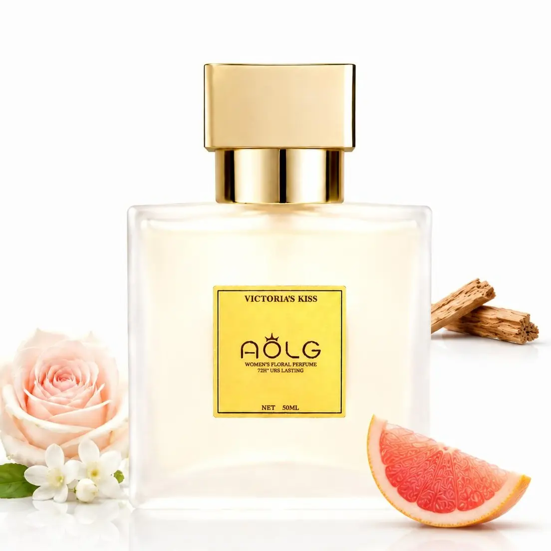 AOLG Victoria's Kiss Eau de Toilette for Women, Long-Lasting Floral Fruity Perfume with Bergamot and Vanilla Notes, 50ml (1.7 oz), Single Item