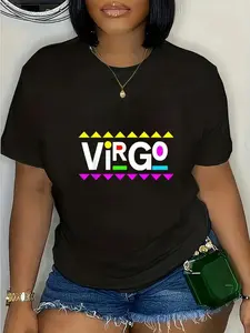 cotton Virgo Zodiac Design 90s Style T-Shirt Fashion printing Tshirt for women