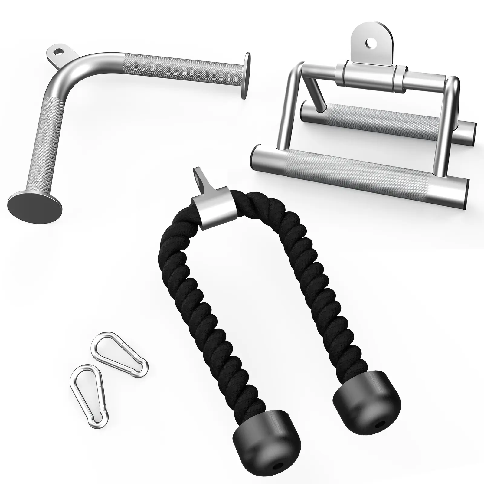SincMill SCM-5003 Combo Tricep Press Down Cable Attachment, Multi-Option: Double D Handle, V-Shaped Bar, Tricep Rope