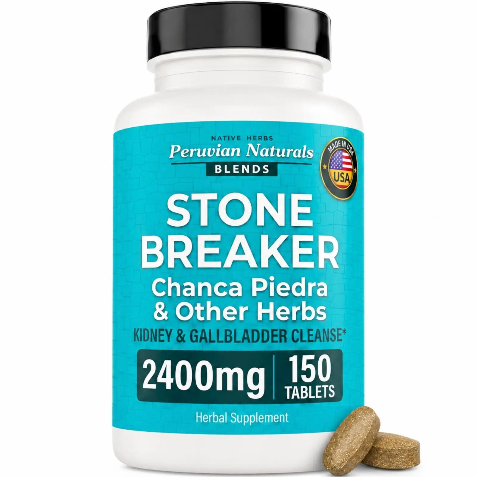 Chanca Piedra Stone Breaker 2400mg, Milk Thistle, Dandelion Root, Parsley & Black Pepper, Kidney and Urinary Tract Support, 150 Tablets