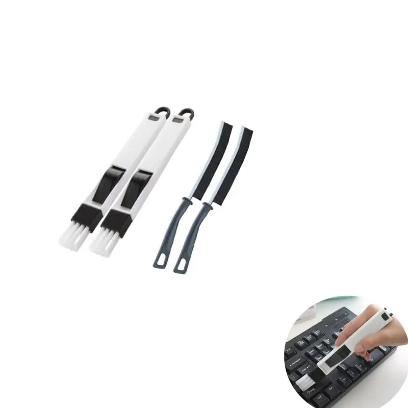 4-Piece Household Slot Gap Brush Set, Long Strip Crevice Cleaning Brushes, Nylon Wire Joint Window Stair Dust Sweeper Multi-Use Brushes