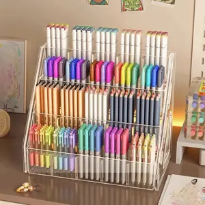 Watercolor Pencil Storage Rack Acrylic Partition Nail Polish Display Organizer Space-Saving Clear