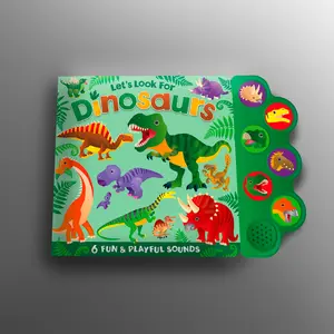 Fun Dinosaur Board Book for Preschoolers - Toddler Adventure Learning Item with 6 Realistic Dinosaur Sounds, Vibrant Illustrations, Interactive Reading Material