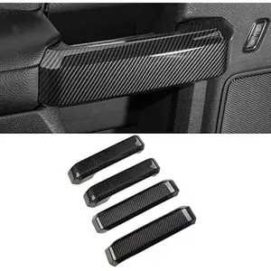 ABS Carbon Fiber Interior Door Handle Cover Trim (4PCS) – Interior Upgrade for 2015–2020 Full-Size Pickup Trucks