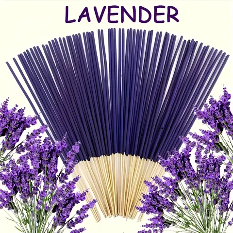 A Set Of 50 Natural Lavender Sticks - Made Of Wooden Material, with Summer Season Fragrance, Suitable for Home, Yoga, Tea Room, And Meditation, Holiday Series (Easter, Hanukkah, Thanksgiving, St. Patrick's Day) - Featherless