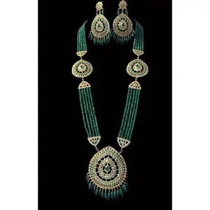Nadine long hyderabadi rani haar ( green) ( READY TO SHIP )