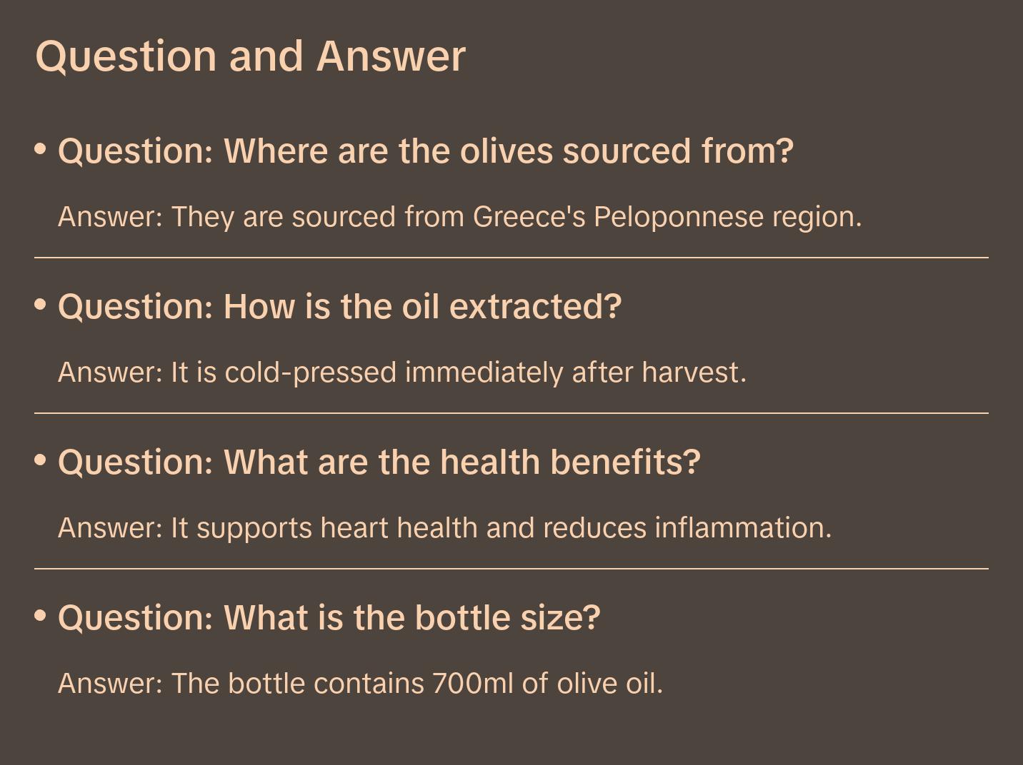 YAYA'S EVOO - Cold Pressed Extra Virgin Olive Oil, Staight from Greece. 100% Pure EVOO, Natural Superfood, High Antioxidant,  (700ml) Fruit Fruit