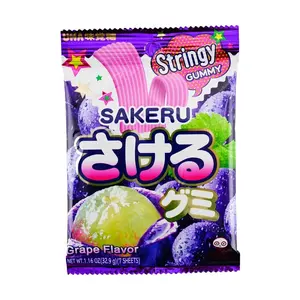UHA Mikakuto Taste Fruit Gummy - Grape Flavor, 7 Pieces (32.9g) - Japanese Chewy Fruit Snacks, New Texture Tearable Gummy Candy