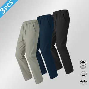 Men's 3-Pack Simple Solid Color Joggers - Skin-friendly Comfort, Drawstring Waistband, Perfect for Everyday Wear and Casual Occasions