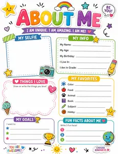Fun & Fabulous About Me Worksheet
