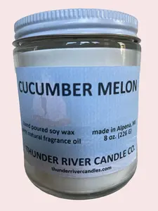 Cucumber Melon 8 oz. Soy Candle - Fruity Scented