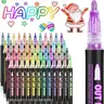 Double-Line Outline Art Marker Pen Set, 8, 12, 24, 36, or 48 Colors DIY Graffiti Highlighter Pens Drawing Markers for Scrapbook, Poster and Card Coloring, DIY Craft Supplies