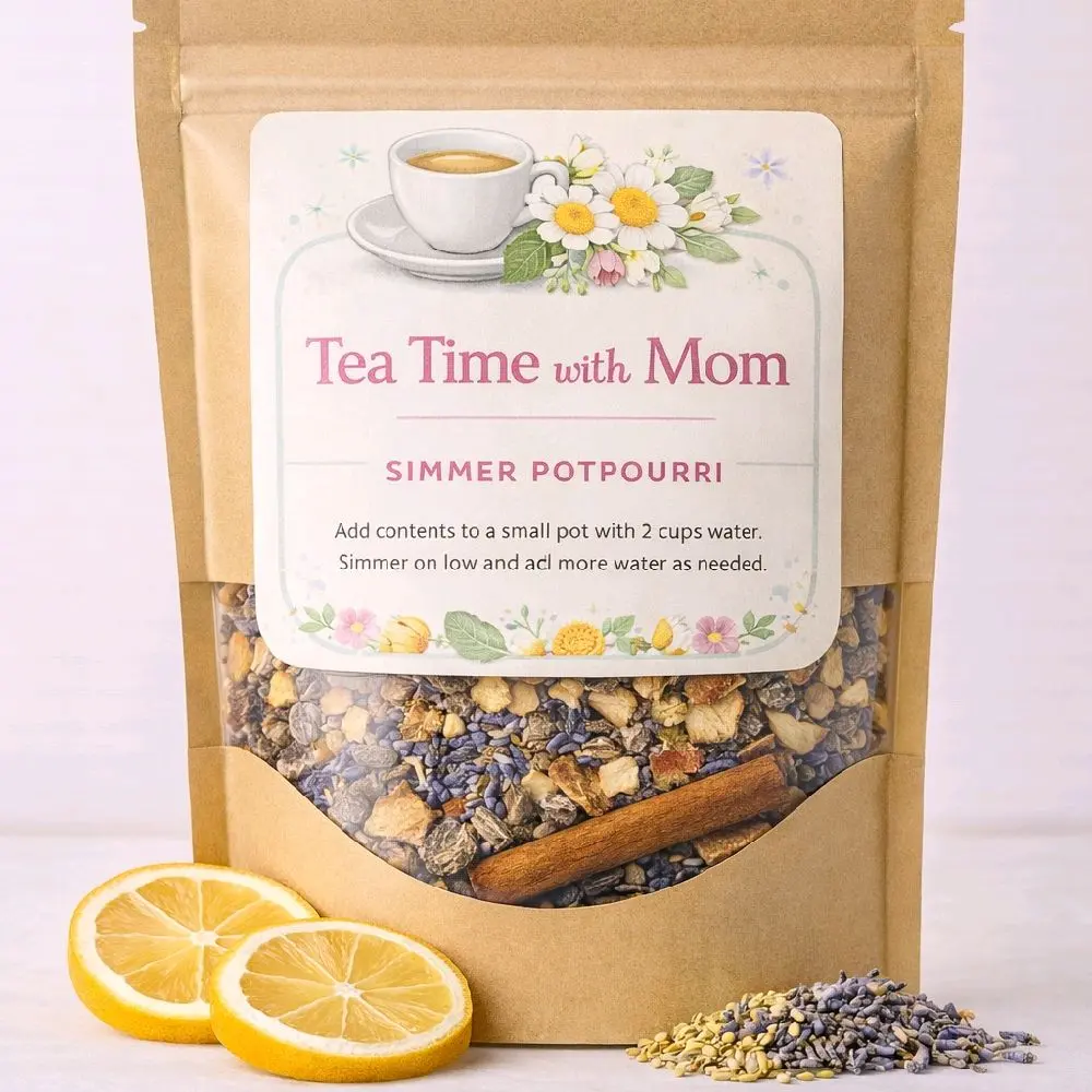Calm Mama Retreat All Natural Spa Blend Simmer Potpourri - Lavender Buds, Chamomile, Eucalyptus, Lemon Flower, Dried Fruit Fragrance Freshener with Scented Citrus Aroma, Light Scent for Cozy Home, Mother’s Day Mom Gift