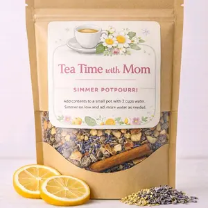 Tea Time with Mom Simmer Potpourri - Calm Mama Retreat Spa Blend with Lavender Chamomile & Eucalyptus for Cozy Home Scent & Mom Gift