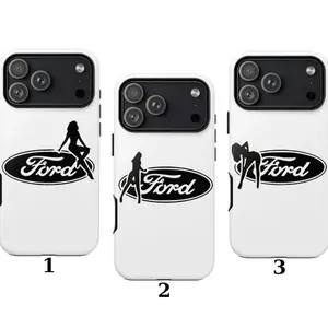 Classic Ford Logo Phone Case, Black White Truck Tough Cover, Waterproof TPU Design, For iPhone 11-17 Pro Max/Plus & Samsung Galaxy S23-S25