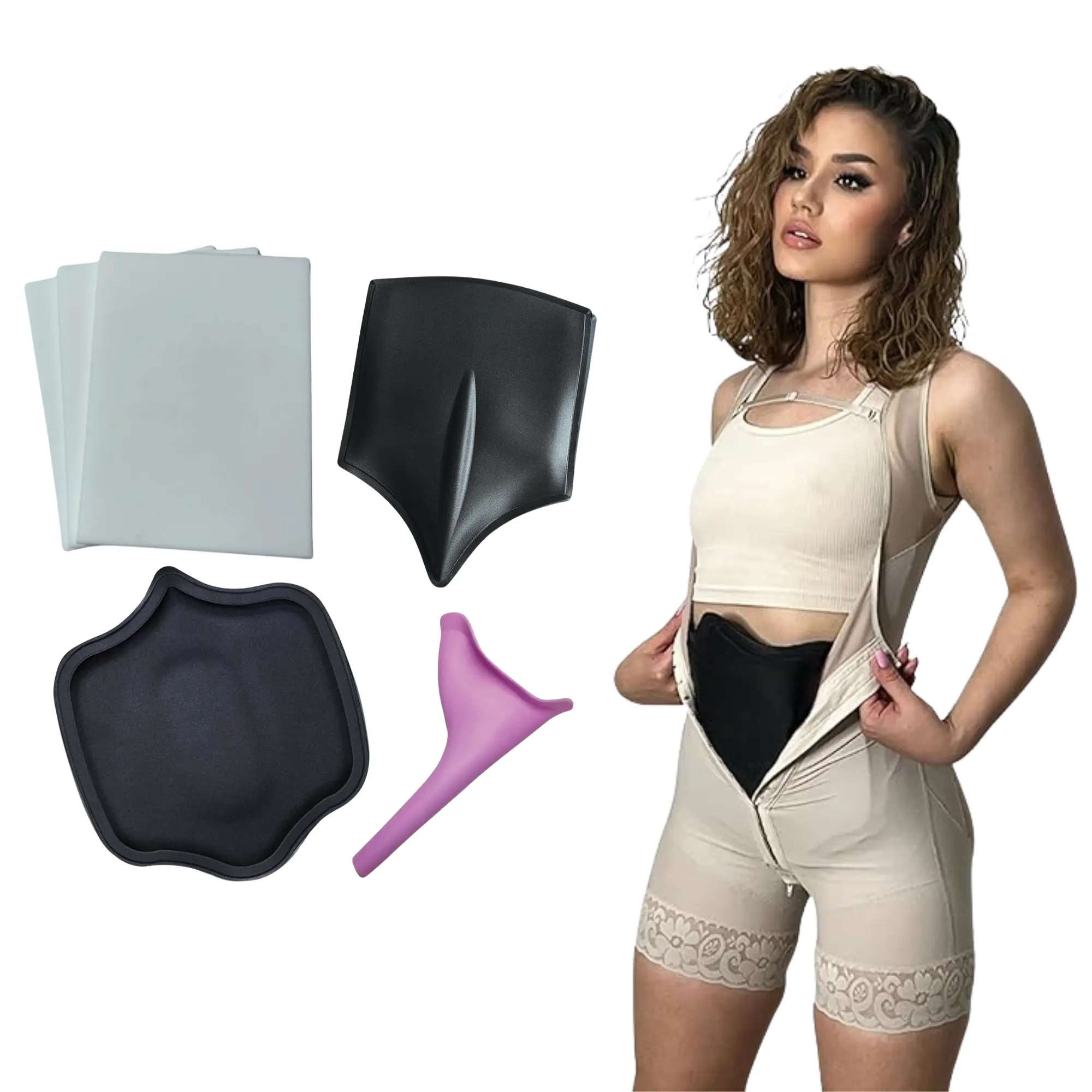 Lipo Foams Post Surgery, Back Board Lipo Foam Boards Post Op Surgery Essentials, Lumbar Board for Back with Female Urinal, Tabla Postoperatoria Lipo Abdominal Ab Board Post Surgery Liposuction