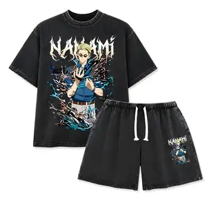Men's-Black1 Nanami Kento Mineral Washed Casual T-Shirt - Jujutsu Kaisen Japanese Anime Retro Dark Manga Top, Hero Streetwear, Fan Birthday Gift - TikTok Store