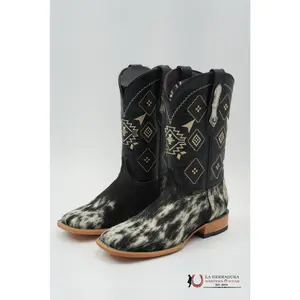 LA HERRADURA COWHIDE BLACK / WHITE (EVERY PAIR IS UNIQUE) MEN BOOT