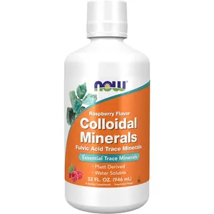 NOW Foods Supplements, Colloidal Minerals Liquid, Plant Derived, Essential Trace Minerals, Raspberry, 32-Ounce