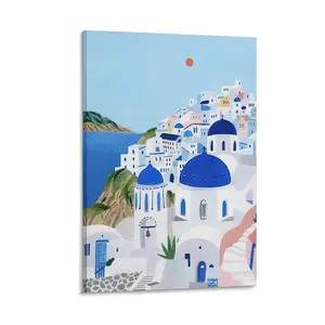 Retro Europe City Travel Posters, Modern Colorful Wall Art, Canvas Prints for Bedroom, Living Room, Bathroom Decor Canvas Poster Bedroom Decor Sports Landscape Office Room Decor Gift Frames Ornaments Decoration Photo Artistic Frame-Style