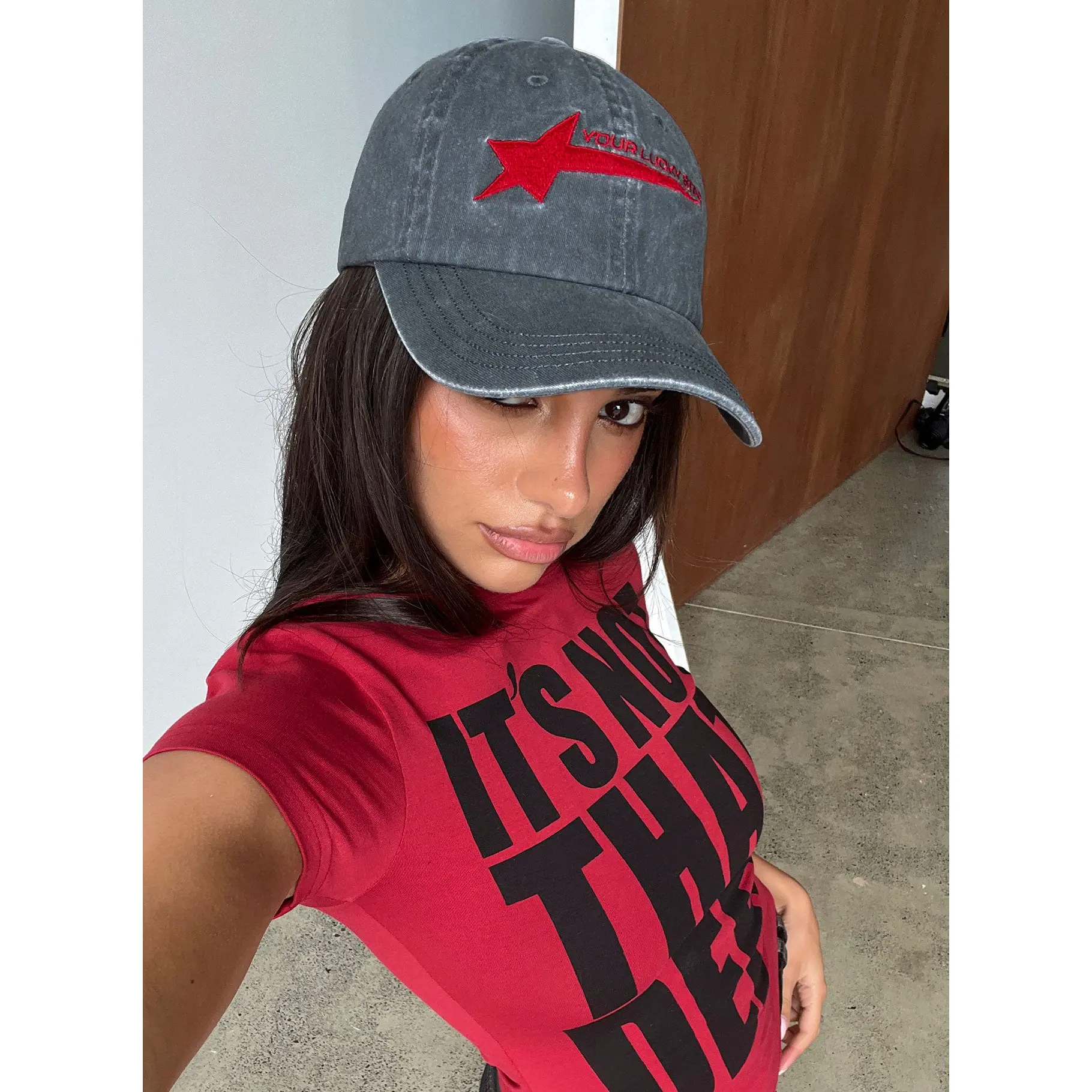 Your Lucky Star Cap Washed Grey
