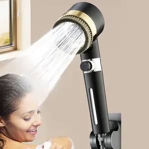 Adjustable Shower Head with Three Spray Modes, High Pressure Water Saving, Hydro Massage Function, Bathroom Accessories, Wall Mounted Showerhead