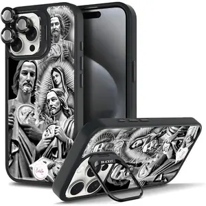 Religious Art God Bless The Virgin Mary Dollar Pattern Phone Case For iphone 17/16 15 14 13 12  PRO PLUS MAX COOL Fashionable Tough Magnetic Durable Metal lens frame Film Bracket Stand Gift Full Protection Camera Holder Phone Cases Cover 275