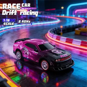 1:16 Dodge Quad-Speed RC Remote Control Car, Light Spray Drift Racing, Best Birthday Gift for Boys, Lithium Batteries Included