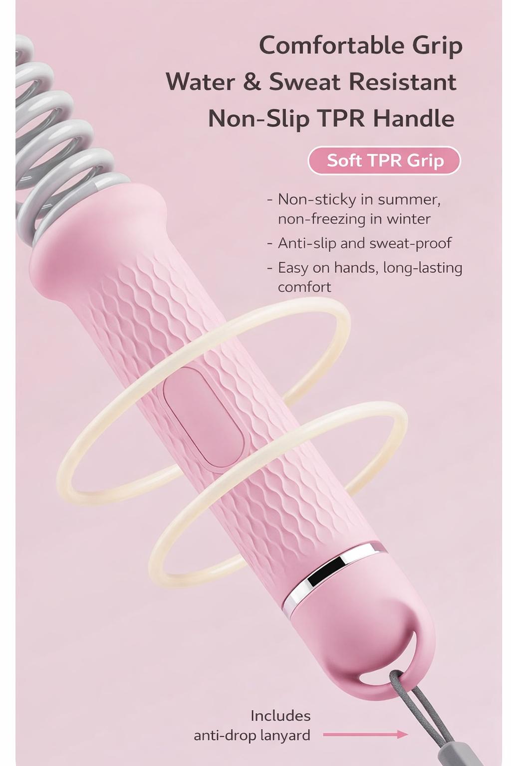 Professional Cordless Battle Ropes for Home Gym - Weighted Training Ropes for Arm & Core Strength (Black/Pink)