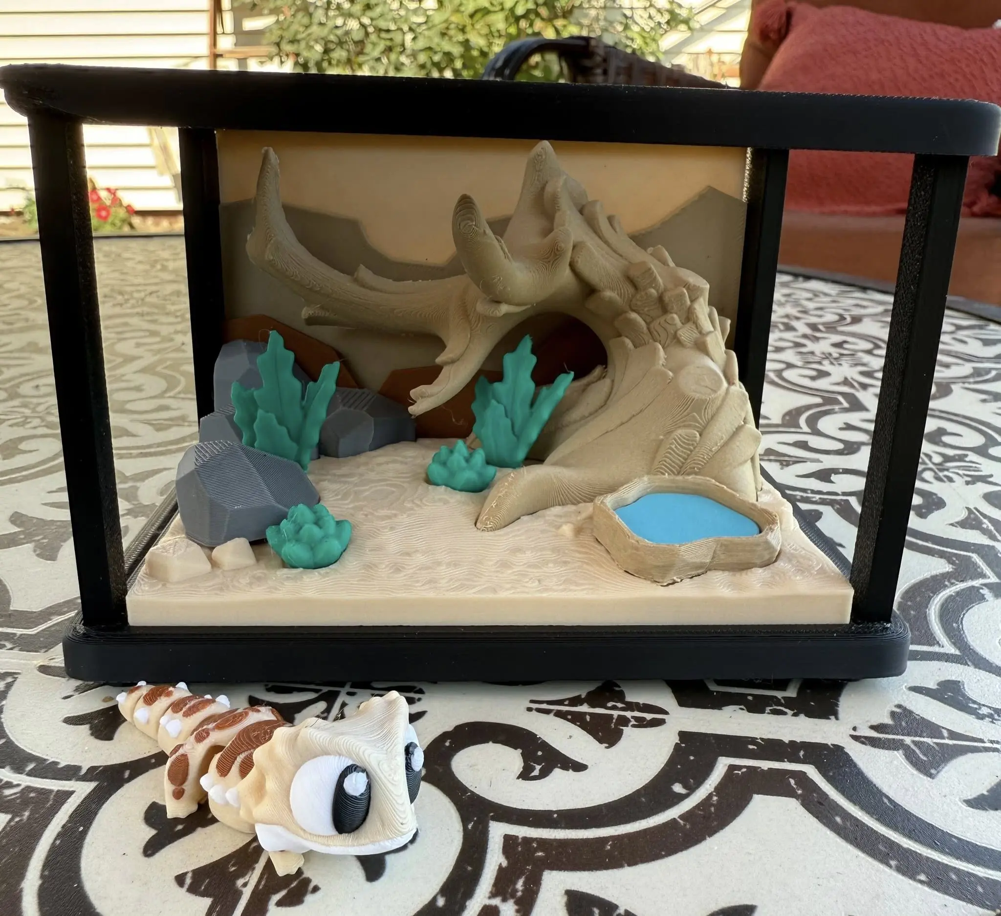 3d Printed Bearded Dragon Flexi with Mini Terrarium Habitat 3d Printed Bearded Dragon Flexi with Mini Terrarium Habitat