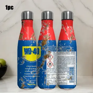 1pc 17.5oz Stainless Steel Thermal Insulated Mug, Insulated Travel Drinkware - Industrial-style prank mug, WD-40, Portable sports mug with a unique design, suitable for outdoor and indoor use, A personalized holiday/birthday gift