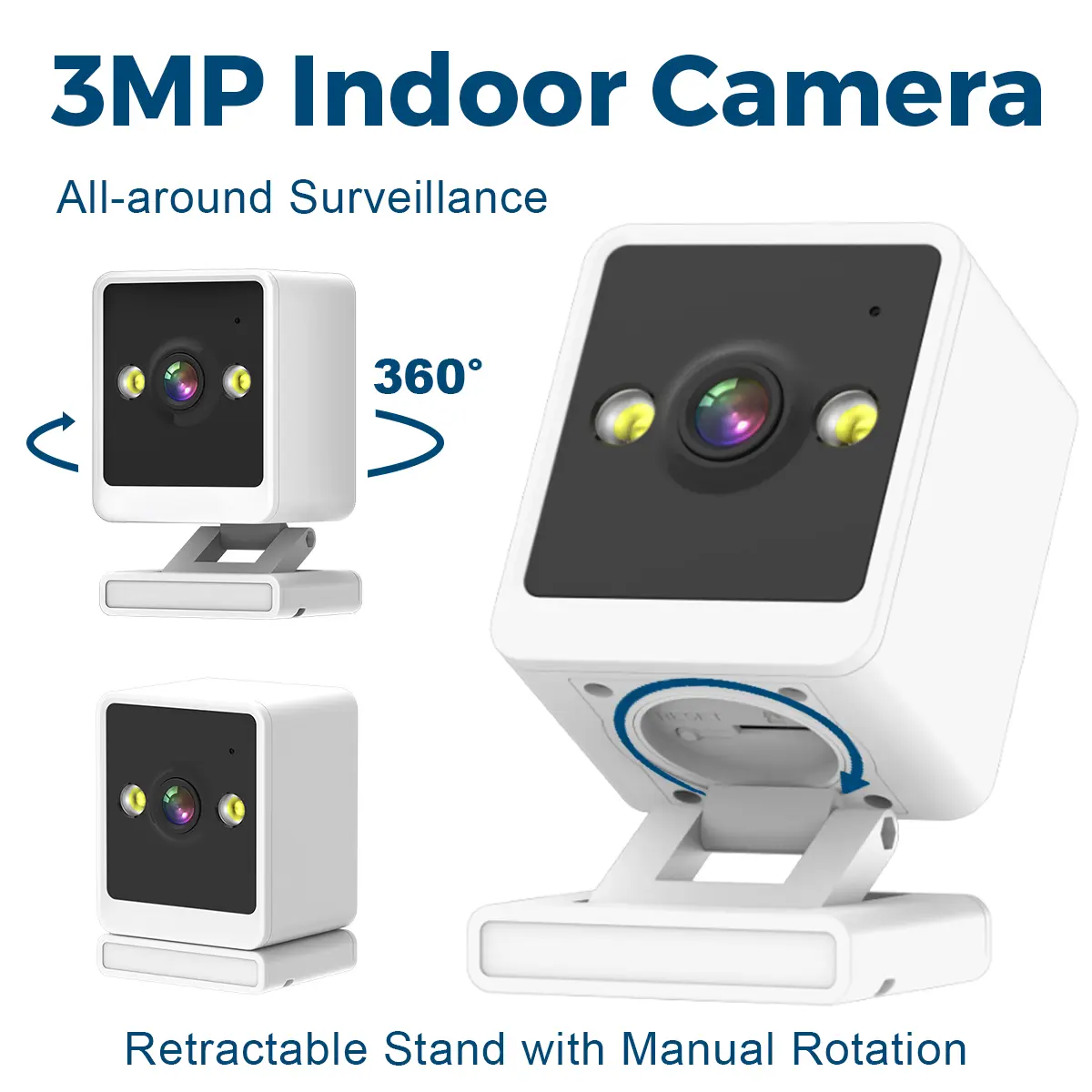 Fycloud Q26 Indoor Camera, 2K Cameras for Home Security with Color Night Vision & Siren, 2-Way Audio for Pet/Dog/Nanny, 2.4GHz WiFi Camera, Cloud & TF Card Storage, Magnetic Base summerwins
