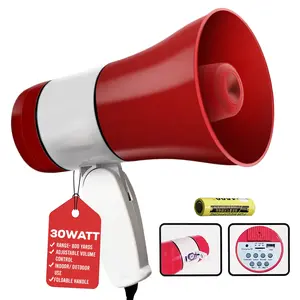 5 Core Megaphone Bullhorn Speaker 30W Bull Horn Rechargeable Cheer Megafono 800 Yards Does not apply
