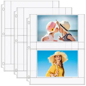 MaxGear 30 Pack 4x6 Photo Sleeves for 3 Ring Binder (120 Pictures), Heavy-Duty Archival Page Protectors, 2-Pocket Clear Photo Album Refill Pages, Plastic Seed Binder Pages 8.5x11, Acid-Free