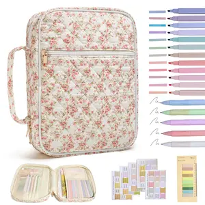 Bible Cover Case for Women Large Bible Cover with Durable Handle Quilted Bible Carrying Case for Girls Bible Study Supplies Accessories (Siamese Rose, Siamese Rose)