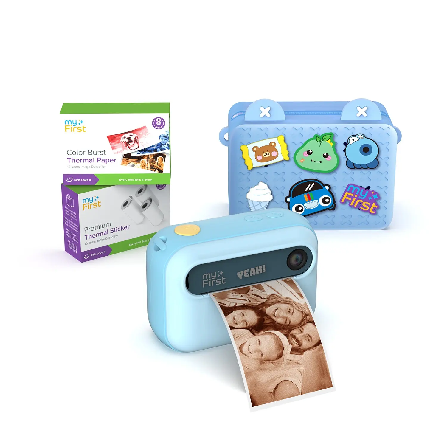 myFirst Insta 20 Instant Camera Bundle Set - Small Hands-Friendly, Child-Safe Materials, Fun Front Screen, Ideal for Holiday & Birthday Gifting,Handy