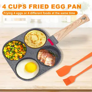 ‌Breakfast Granite Egg Fryer - 4-Slot Nonstick Griddle for Pancakes & Patties (All Stove Types) Cookware