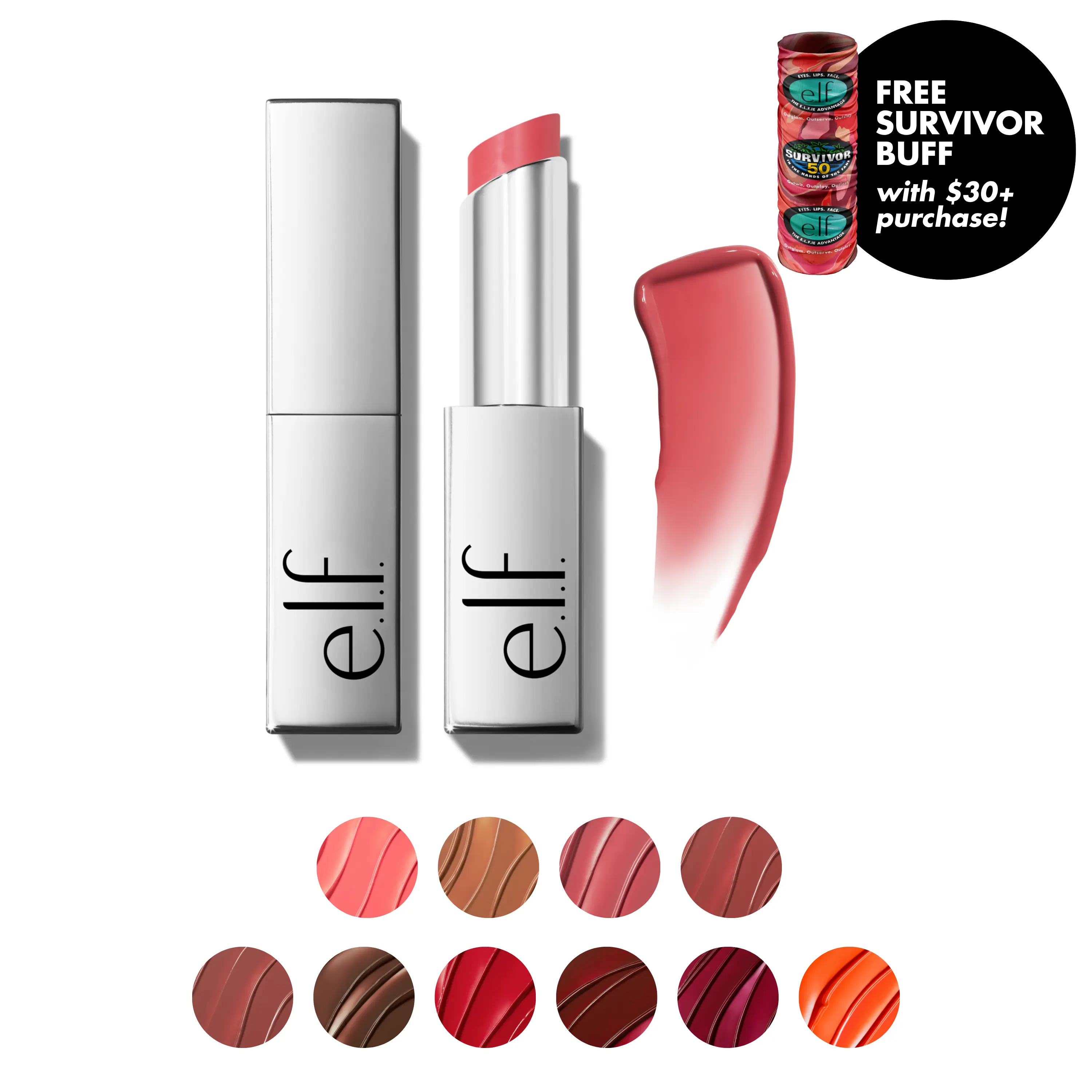 e.l.f. Glow Reviver Slipstick, Nourishing Lip Oil Stick Infused with Squalane Shea Butter & Jojoba Oil for Buildable Color & Soft Shine 3.3mL