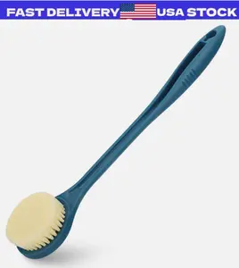 14.7" Long Handle Bath Brush Soft Bristle Back Body Skin Shower Washing Scrubber
