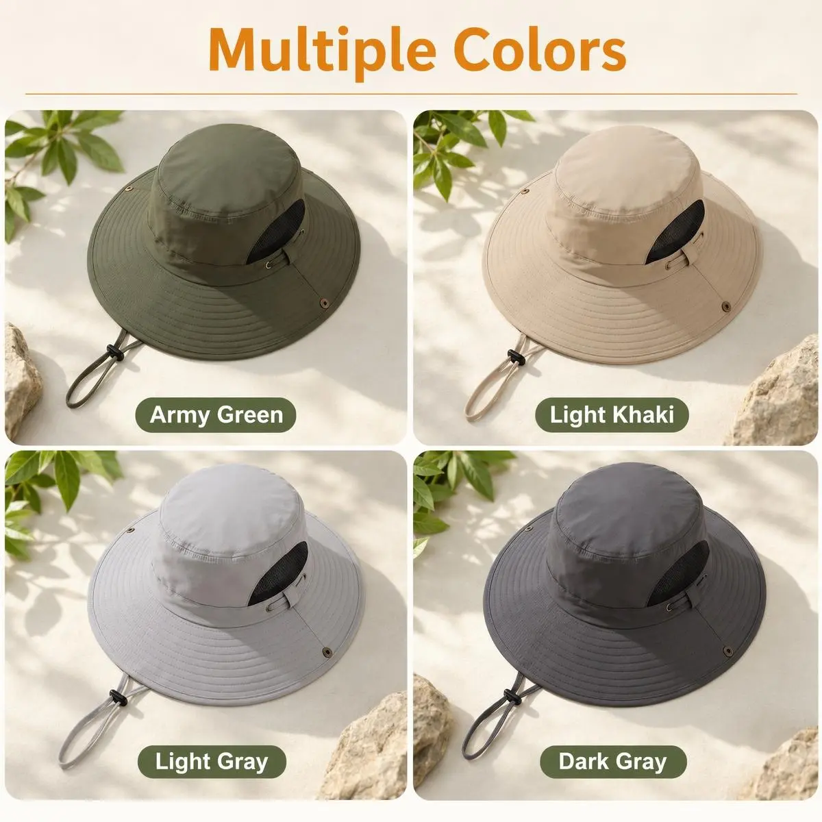 Breathable Wide Brim Sun Hat with Detachable Neck & Face Shield for Hiking Fishing Outdoor